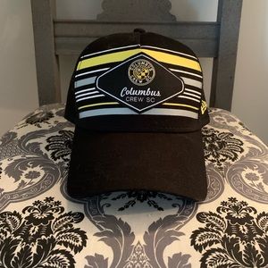 Columbus Crew mesh back hat. Snap back